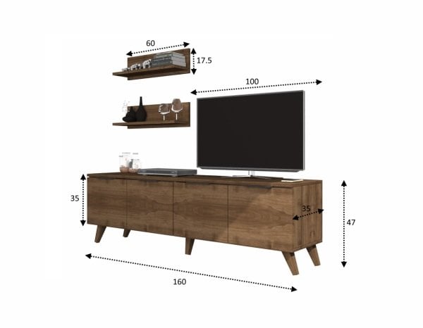 Dmodül Mast Tv Ünitesi 160 cm Ceviz