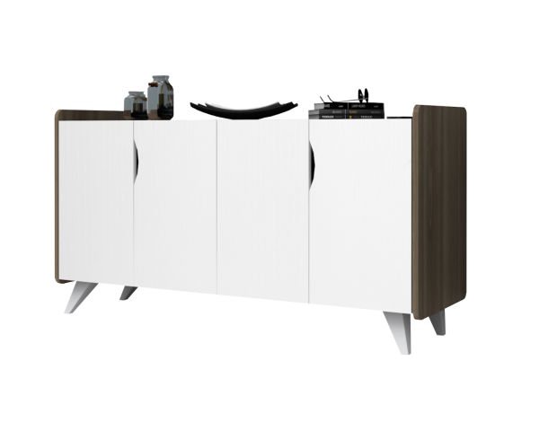Dmodül Noon Konsol Çok Amaçlı Dolap Ceviz Beyaz 140 cm