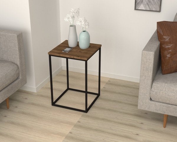 Dmodül Pisa Metal Ayaklı Sehpa Ceviz