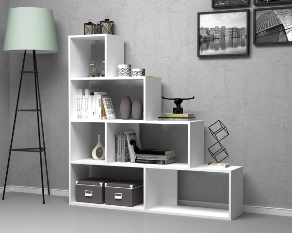 Dmodül Alis Dekoratif Kitaplık 145 cm Beyaz