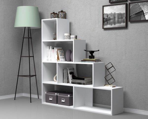 Dmodül Alis Dekoratif Kitaplık 145 cm Beyaz