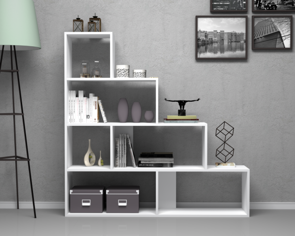 Dmodül Alis Dekoratif Kitaplık 145 cm Beyaz