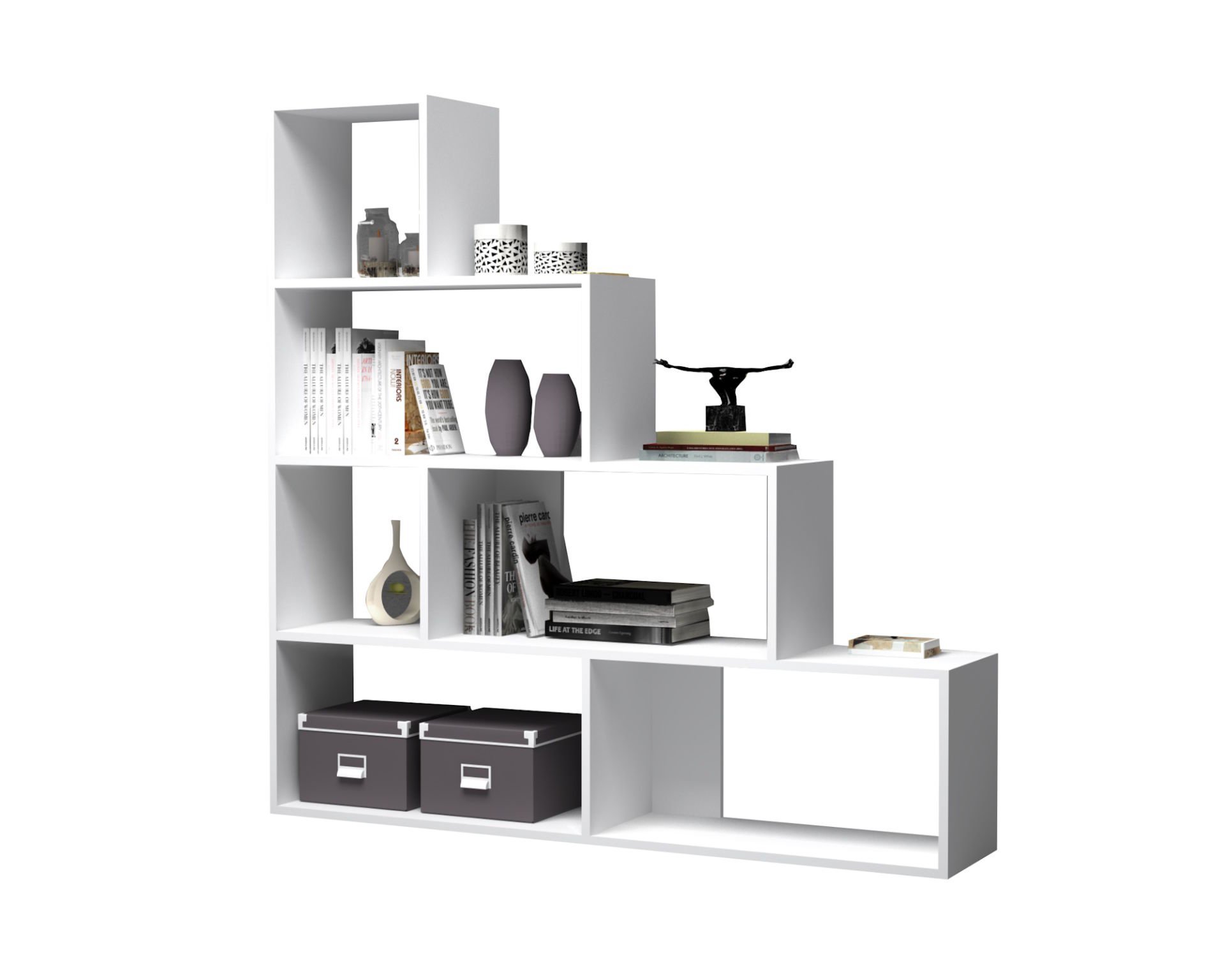 Dmodül Alis Dekoratif Kitaplık 145 cm Beyaz