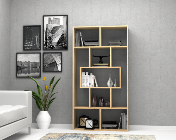 Dmodül Face Dekoratif Meşe Kitaplık 90 cm