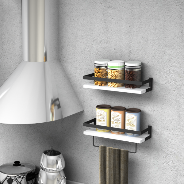 Dmodül Ares 2 li Beyaz Dekoratif Modern Duvar Rafı