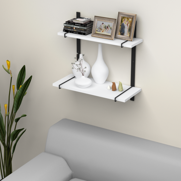 Dmodül Kent Beyaz Dekoratif Modern Duvar Rafı