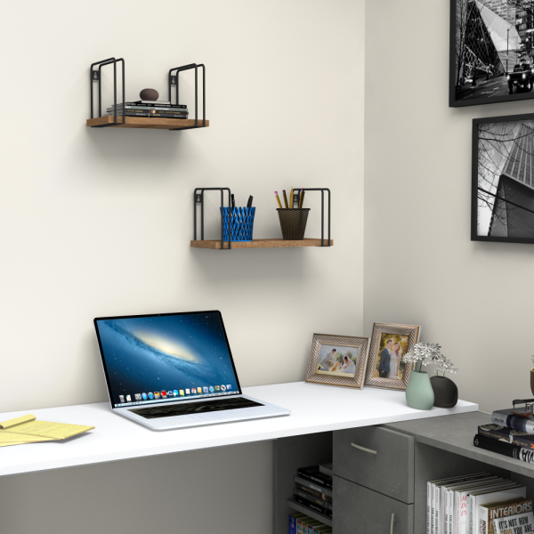 Dmodül Best Ceviz Dekoratif Modern Duvar Rafı