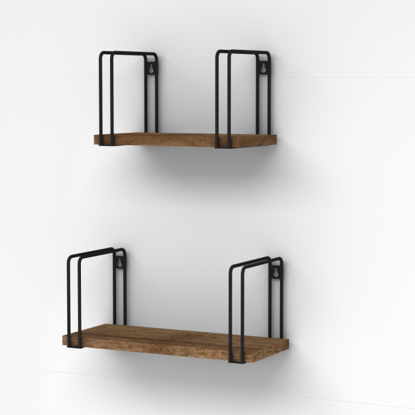 Dmodül Best Ceviz Dekoratif Modern Duvar Rafı