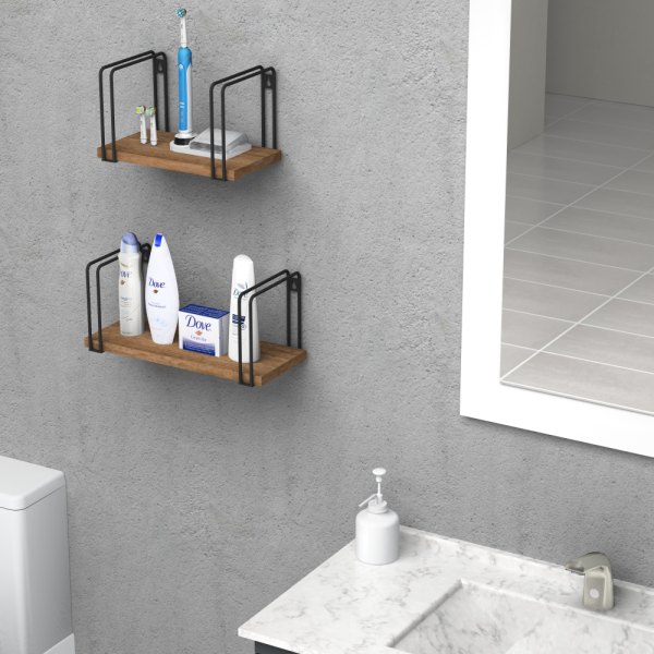 Dmodül Best Ceviz Dekoratif Modern Duvar Rafı