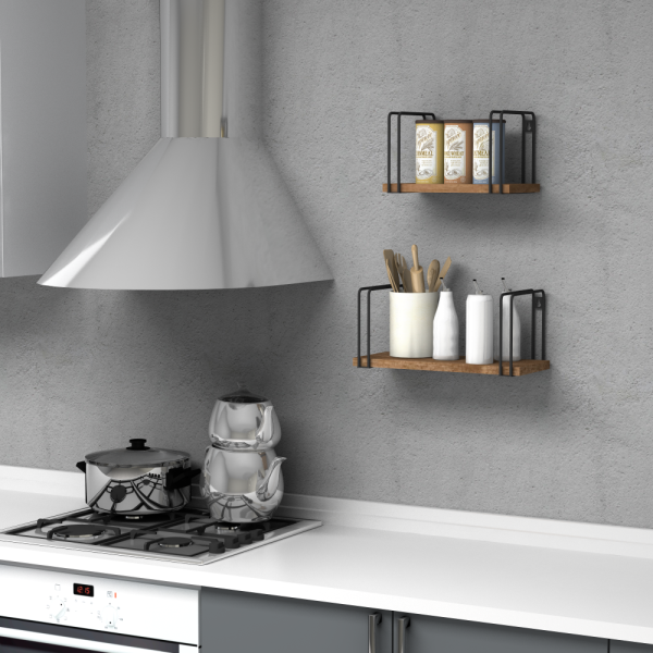 Dmodül Best Ceviz Dekoratif Modern Duvar Rafı