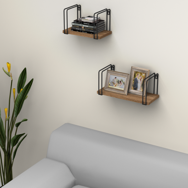 Dmodül Best Ceviz Dekoratif Modern Duvar Rafı