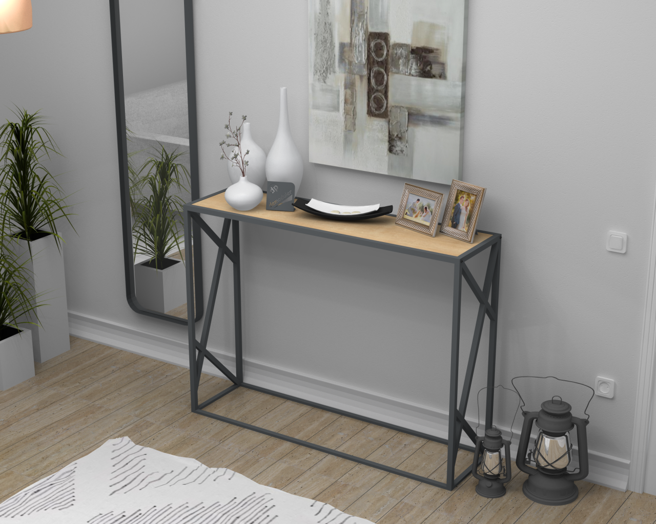 Free Dresuar Konsol Masa 120cm Safir Meşe