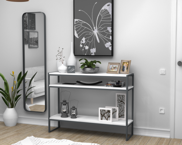 New Smart Dresuar Konsol Masa 120cm Wood Beyaz