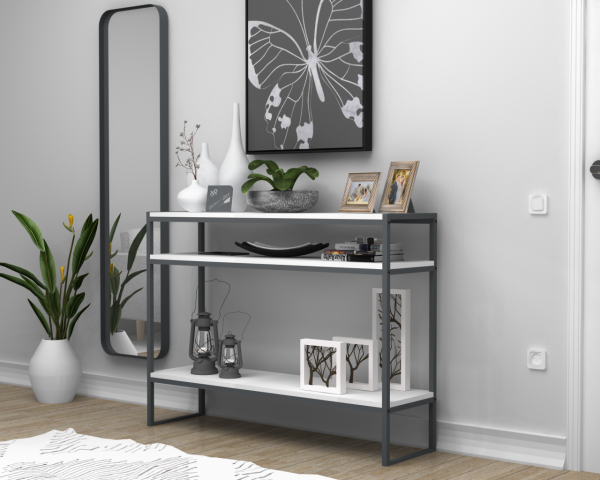 New Smart Dresuar Konsol Masa 120cm Wood Beyaz