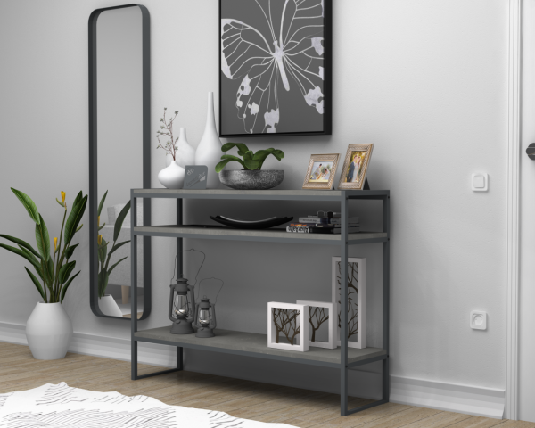New Smart Dresuar Konsol Masa 120cm Retro Beton Gri