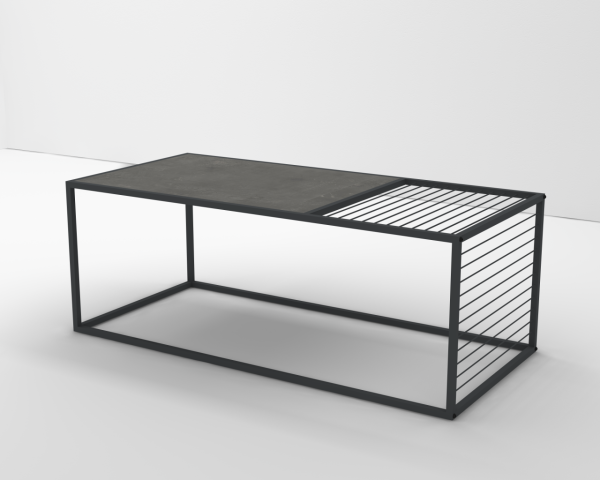 Loft Orta Sehpa 120cm Retro Beton Gri