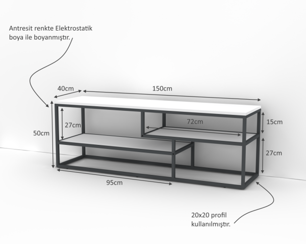 Wind Tv Sehpa 150cm Wood Beyaz