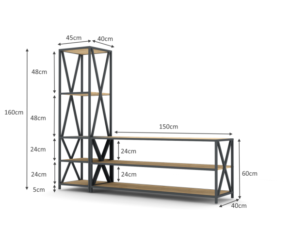 Madrid Tv Sehpa 195cm Safir Meşe