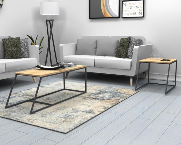 Kary Orta Sehpa 2'li Beyaz Safir Meşe